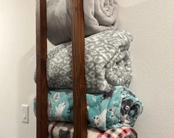 Wooden Wall-Mounted Blanket Holder / Rack