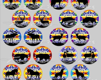 Animal Silhouette over Blanket Epoxy Cabs 10 pair 1"