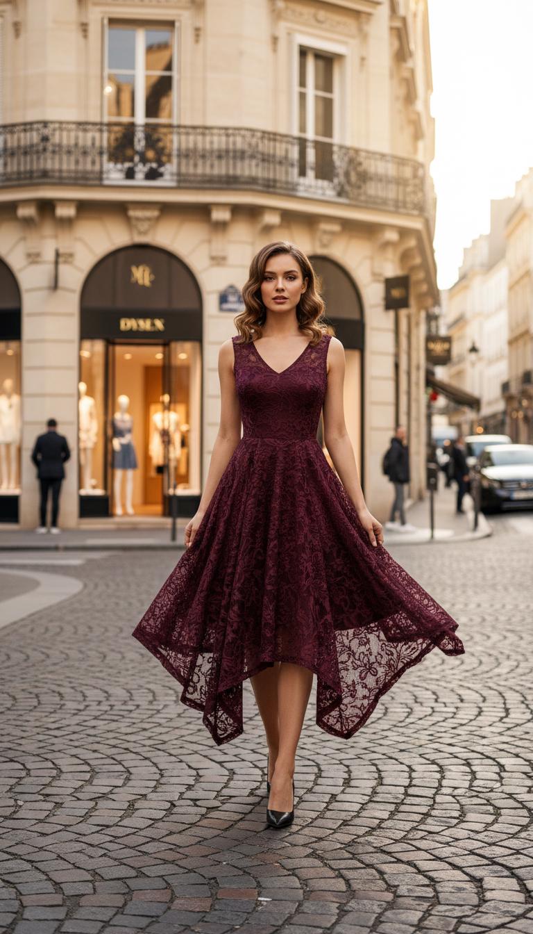 Lace Handkerchief Hem Dress - Etsy