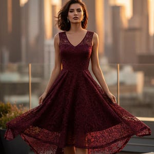 Lace Handkerchief Hem Dress - Etsy