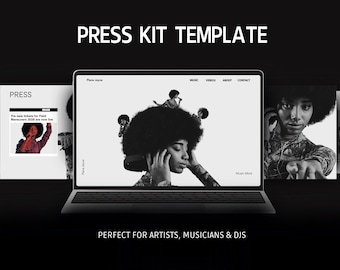 Canva Minimalist Black & White Press Kit for Artists Musicians