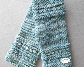 Guantes sin dedos Sage Garden: Mezcla de lana suave, mezcla de hierbas verdes, regalo para ella.