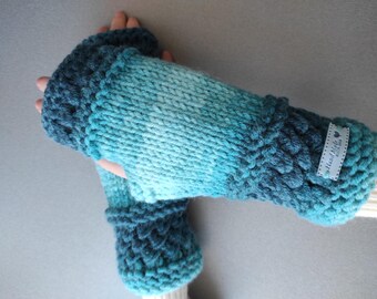 Guantes sin dedos, de punto grueso, calentadores de brazos, regalo familiar