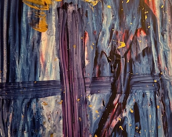 Original Abstract Cross Painting 36inx24in