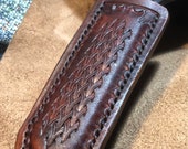 Leather Cast Iron Skillet Handle Cover Dark Brown