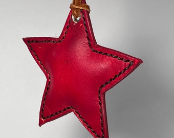 Handmade Leather Christmas Ornament 3D Star