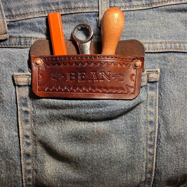 Protecteur de poche pour jeans à outils - Marron à personnaliser