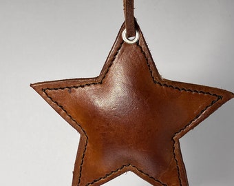 Handmade Leather Christmas Ornament 3D Star