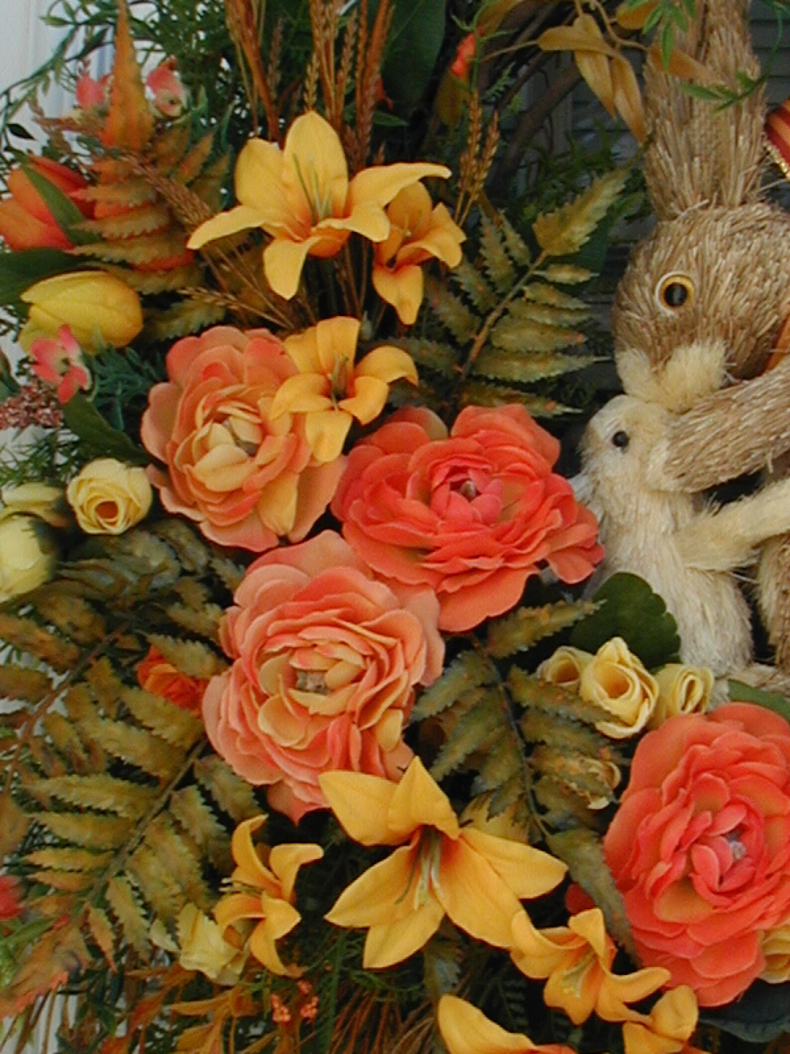 Large Sisal Bunny Rabbit Wreath Mother Baby Fall Spring Summer Etsy