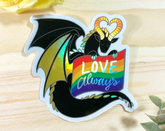 Love Always Dragon - Holographic Sticker