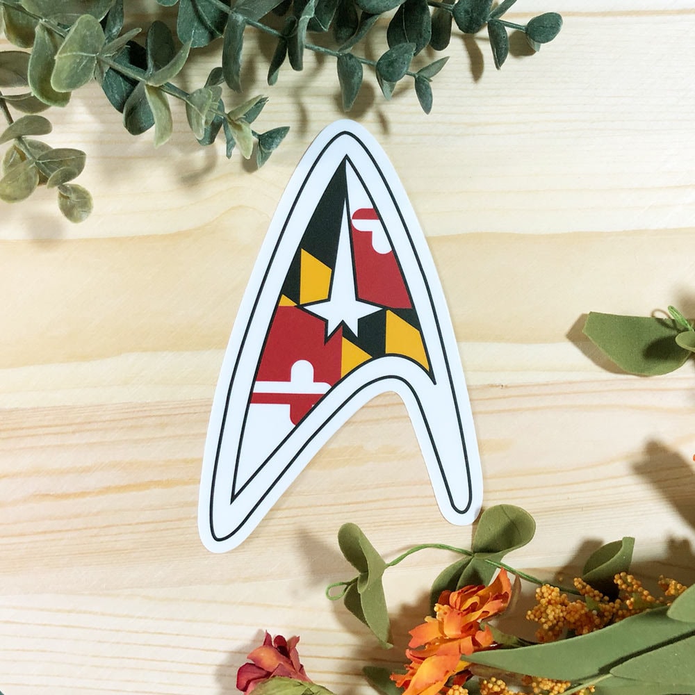 Calcomanía De Vinilo Con Bandera De Maryland - Varios Tamaños Disponibles, Decoración Para Auto O Ventana