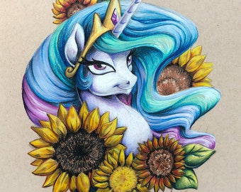 Sunflower Princess - Celestia Pony Print