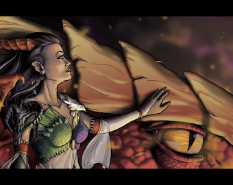 Let It Burn - Tiamat Sorceress Dungeons & Dragons Print