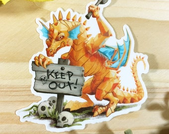 Grumpy Boi - Topaz  Dragon Hatchling Durable Sticker