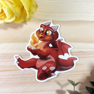 First Flame - Red Dragon Hatchling Durable Vinyl Sticker