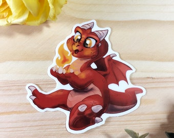First Flame - Red Dragon Hatchling Durable Vinyl Sticker