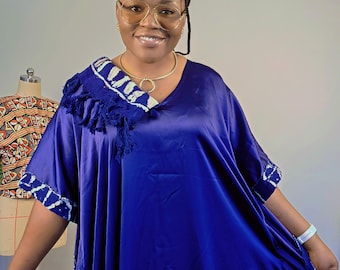 Cameroonian Boubou Gown, Togo Fabric Accents, African Maxi Dress