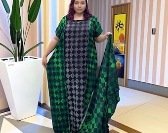 loose breathable bubu with scarf. ethnic bubu gown