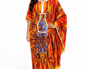 Handgefertigtes Kaftan Kleid mit passendem Kopftuch