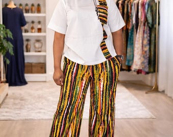 Ankara Wide-Leg Pants Set (2-Piece)