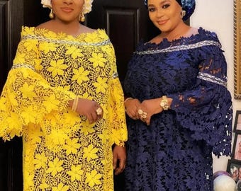 African Lace Boubou Dress: Women's Church Lace