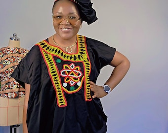 Handmade Bamenda Toghu Outfit & Hat, Cameroon Traditional Wear