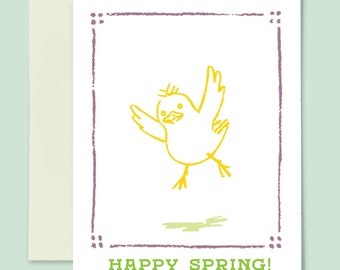 Happy Spring! Chick Card - Illustration by hap bockelie