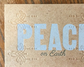 Peace on Earth - Letterpress Holiday Greeting Card (4bar)