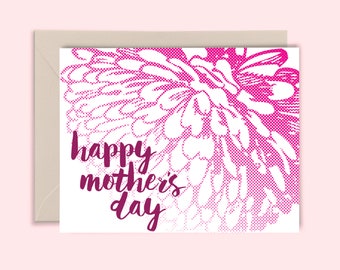 LA Floral Mum Halftone Mother's Day Card