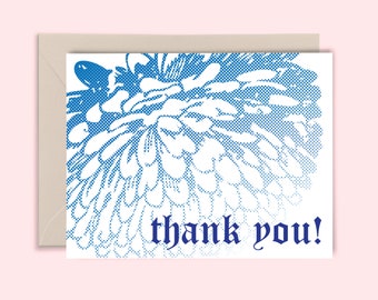 L.A. Halftones Blue Mum Thank You - Set of 6 Note Cards