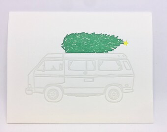 Vintage Vanagon Volkswagon Letterpress - Set of 6 Cards