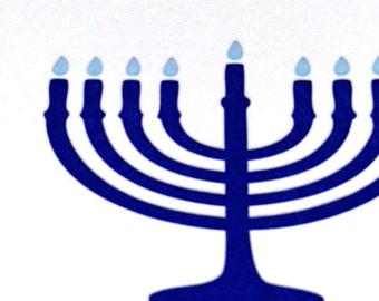 Hanukkah letterpress card w/ menorah