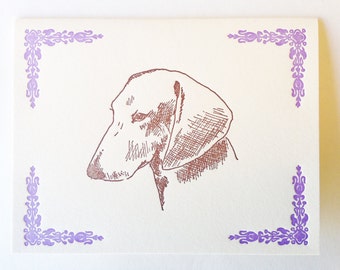 Dachshund letterpress greeting cards - Set of 6