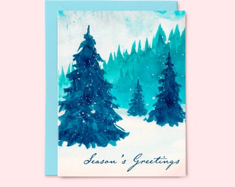 Winter Forest card - Illustration by Leann Moffitt