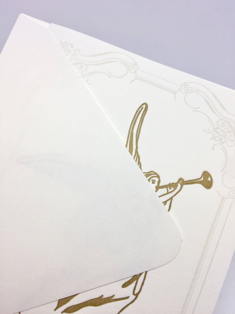 Angel Christmas Card Set of 6 Letterpress Cards image 5