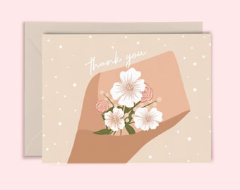 Thank You Bouquet - Set of 6 note cards - Illustration by Kristen Judkins