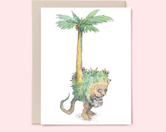 Palm Troll Celebration set of 6 notecards - Illustration by Cory Bushore