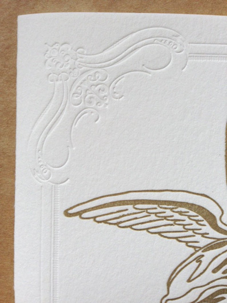 Angel Christmas Card Set of 6 Letterpress Cards image 3