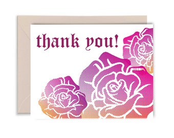 L.A. Roses Thank You Cards - Set of 6 cards