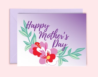 Fuchsia Floral Mother's Day Card