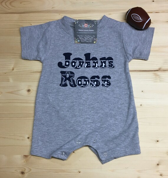 Dallas Cowboys Monogrammed Baby Romper Personalized Boy Shower Gift Picture Outfit