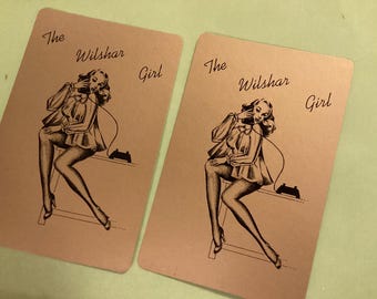Carta da gioco pubblicitaria d'epoca, nuova di zecca, la ragazza Wilshire, lotto di raccolta di scrapbooking e diario spazzatura 7
