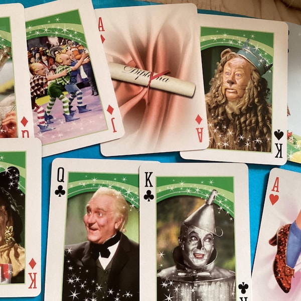 Wizard of Oz playing cards, different image on backs junk  journal scrapbooking collecting 2 cards lot 10