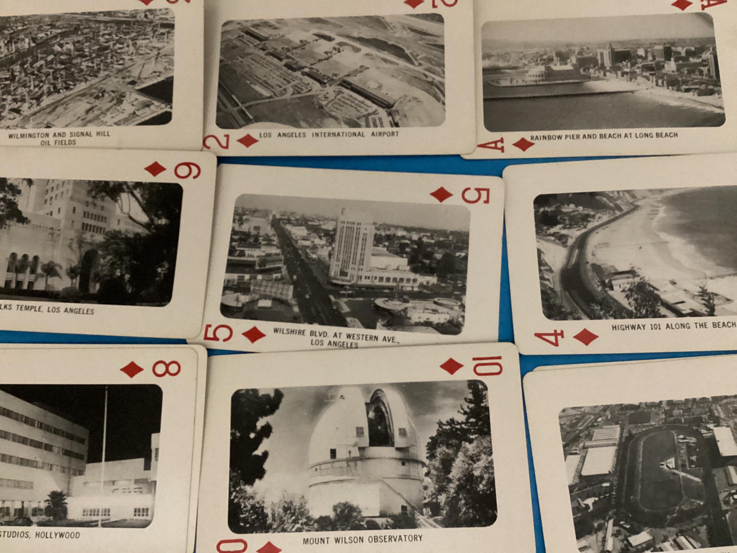 Early, Vintage Playing Cards 54 scenes of Los Angeles California junk journal scrapbooking collecting lot 10