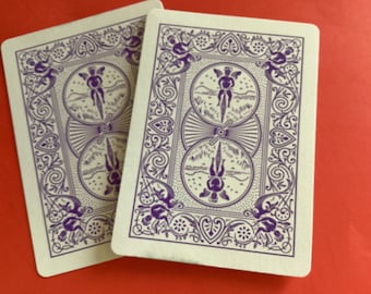 Vintage, bicicleta, coleccionistas, edición, naipes, rastro púrpura nuevo stock antiguo, diario basura scrapbooking, lote de colección 12