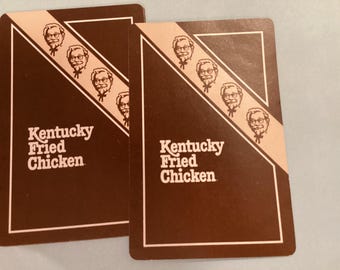 Carte da gioco pubblicitarie d'epoca, nuove di zecca, Kentucky Fried Chicken KFC, scrapbooking, lotto da collezione 7