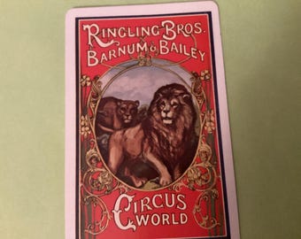 Carte da gioco pubblicitarie d'epoca, nuove di zecca, lotto di raccolta di scrapbooking di diari spazzatura del circo Ringling Brothers and Barnum Bailey 7