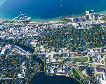 Arial View of Traverse City Michigan Digital Photo File