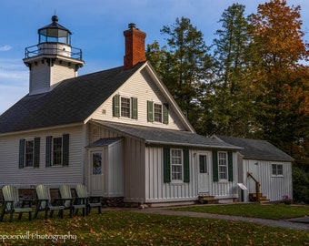 Mission Point Lighthouse in Fall