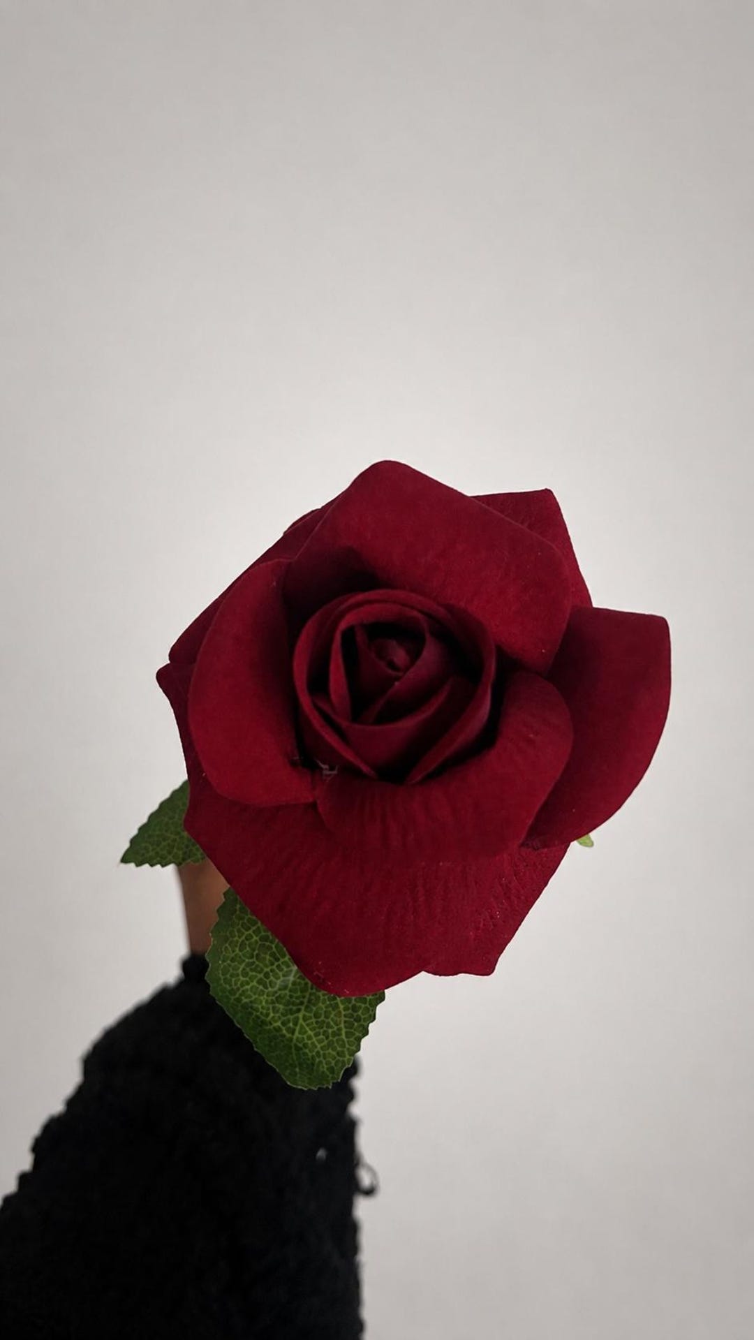 Single Faux Dark Red Rose (artificial ) - Etsy